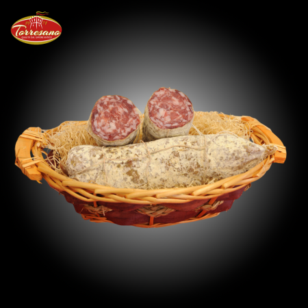 SALAME TORRESANO IN NATURALE CON AGLIO STAGIONATO + 30 GG 700 GR CT 8 PZ
